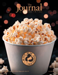 Late Fall issue featuring Black Bear Film Festival bowl of popcorn